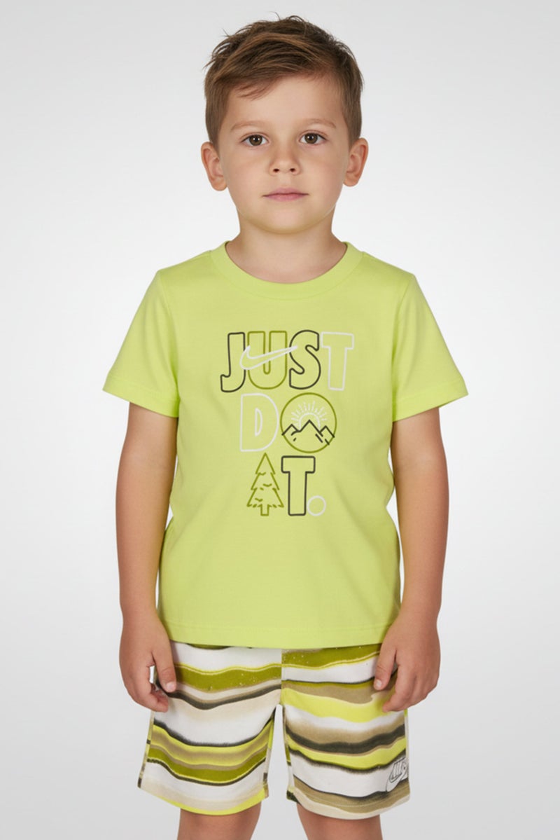 Nike Toddlers Boy 2 Pieces Brand Logo Short Sleeve T-Shirt And Shorts, Multicolor - Image 1